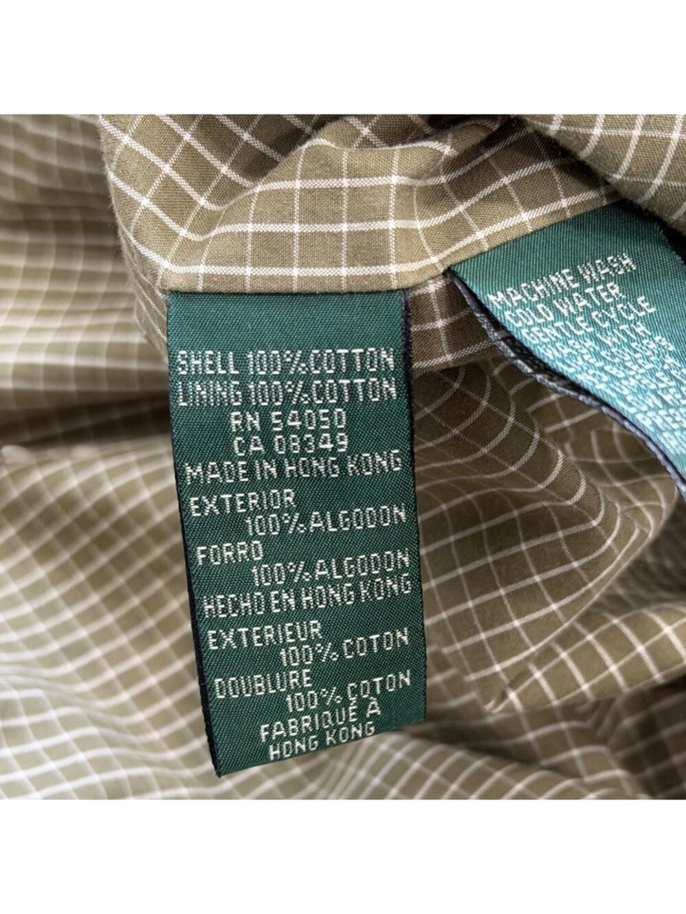 Lauren Ralph Lauren Size S Hooded Jacket Green Field Cotton Utility Anorak Parka - Picture 9 of 10